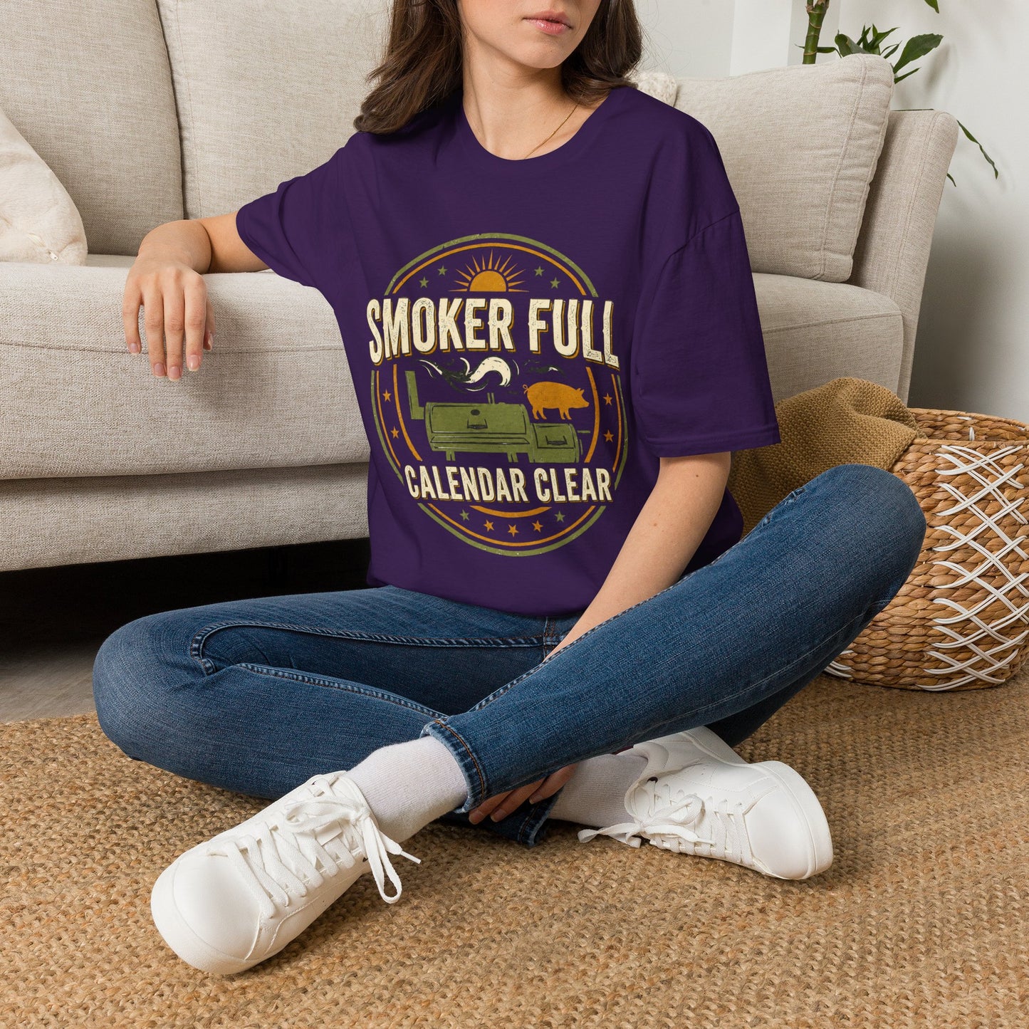 Smoker Full, Calendar Clear - Backyard Grill T‑Shirt