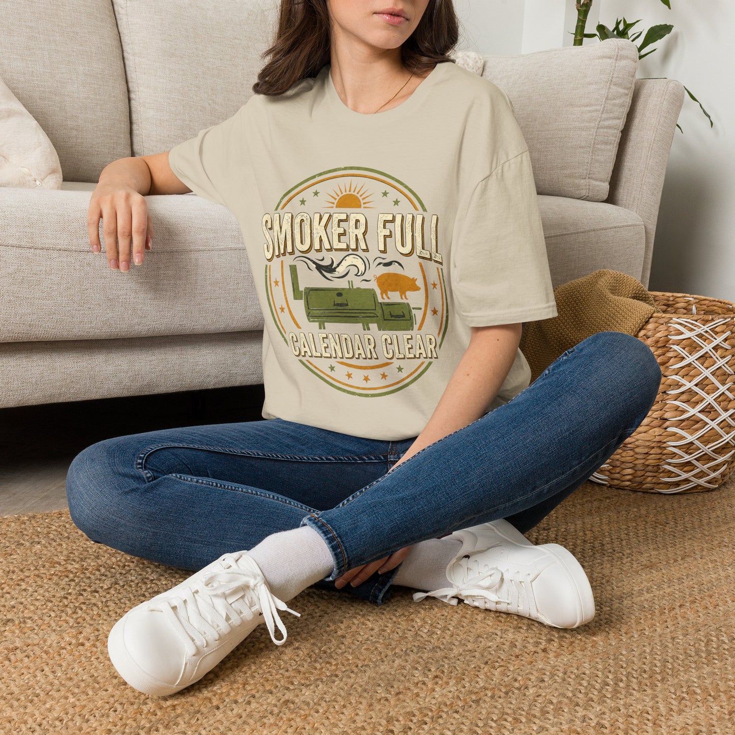 Smoker Full, Calendar Clear - Backyard Grill T‑Shirt