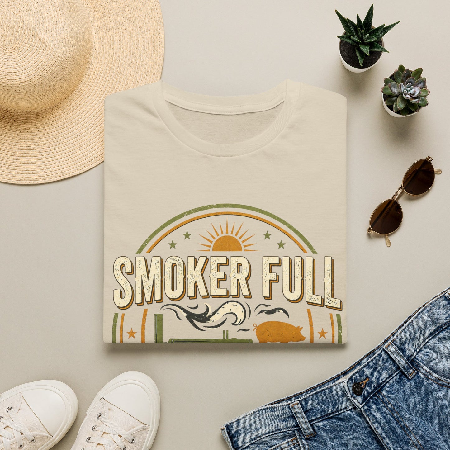 Smoker Full, Calendar Clear - Backyard Grill T‑Shirt