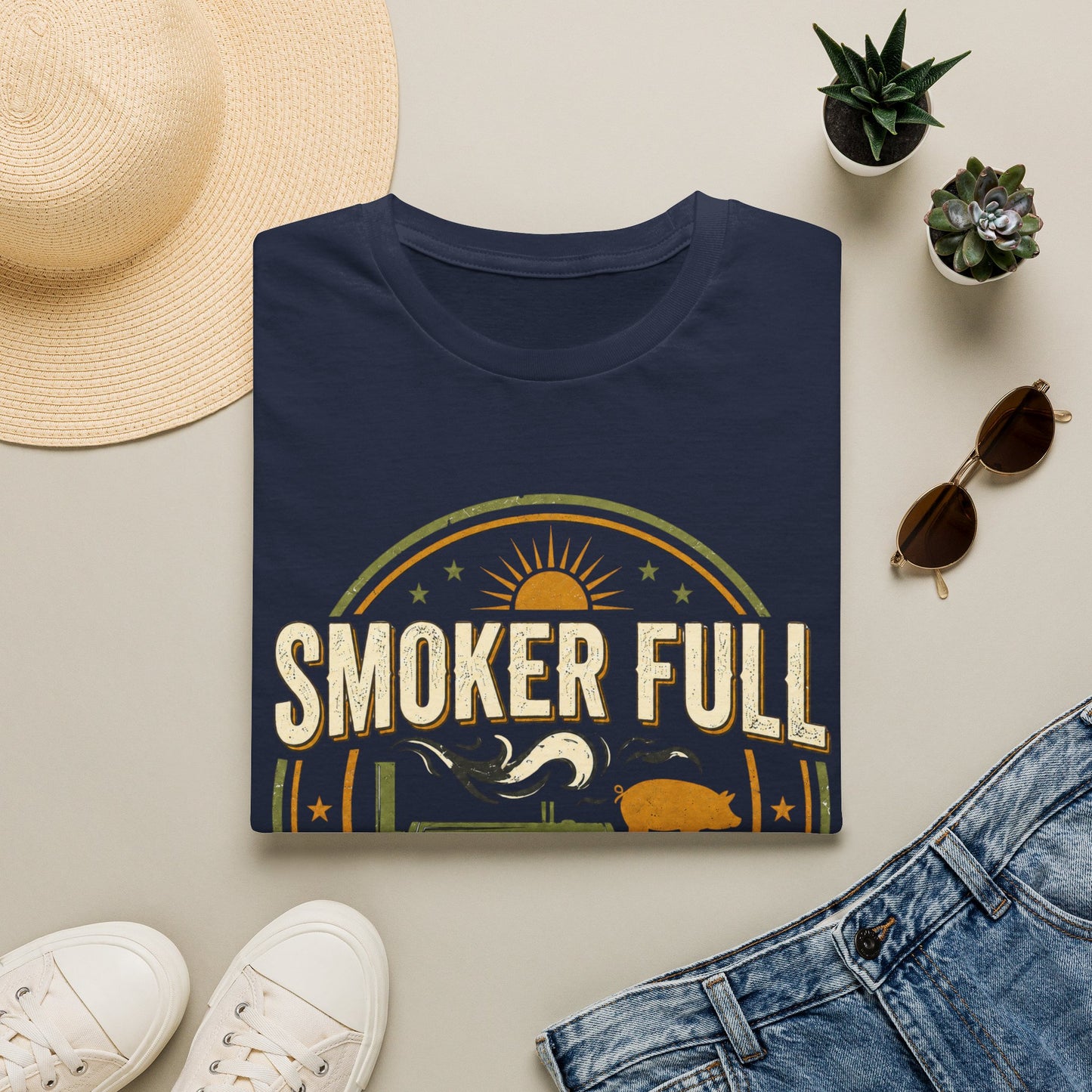 Smoker Full, Calendar Clear - Backyard Grill T‑Shirt