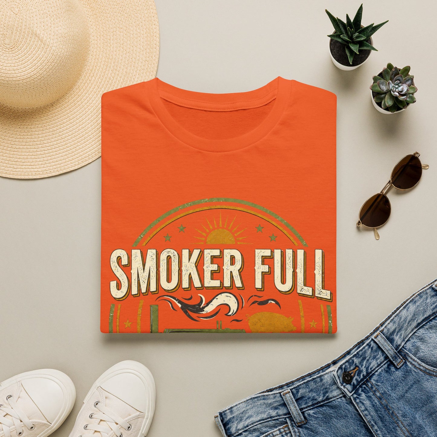 Smoker Full, Calendar Clear - Backyard Grill T‑Shirt
