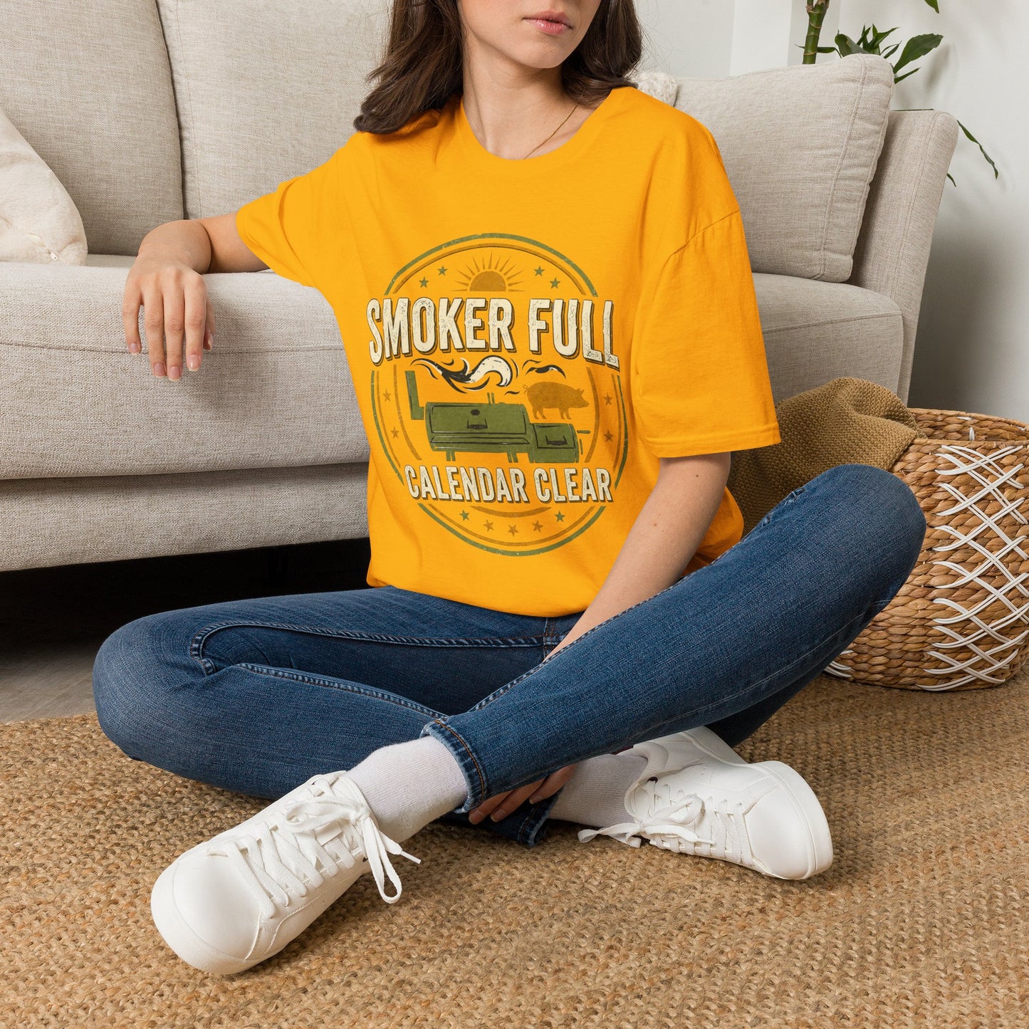 Smoker Full, Calendar Clear - Backyard Grill T‑Shirt
