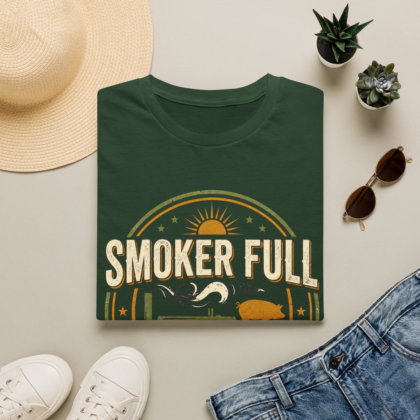 Smoker Full, Calendar Clear - Backyard Grill T‑Shirt