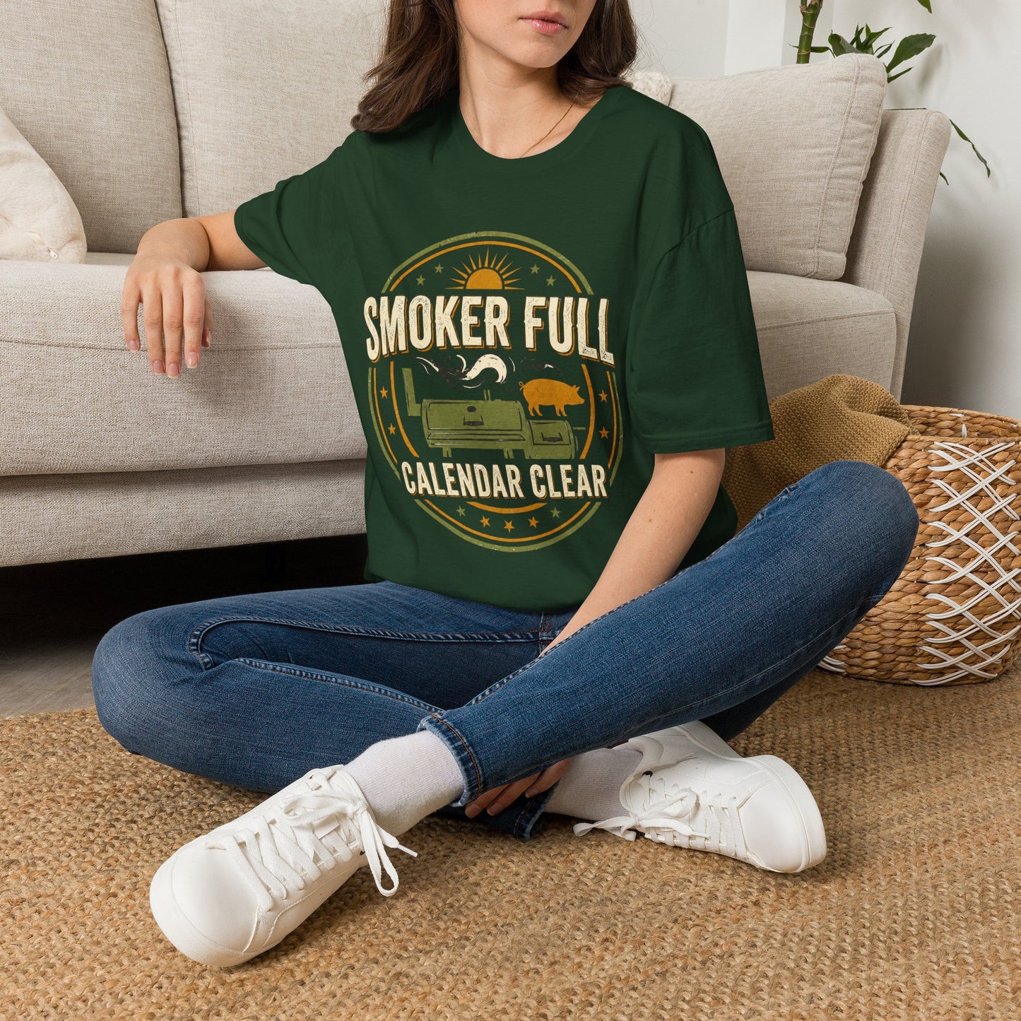 Smoker Full, Calendar Clear - Backyard Grill T‑Shirt