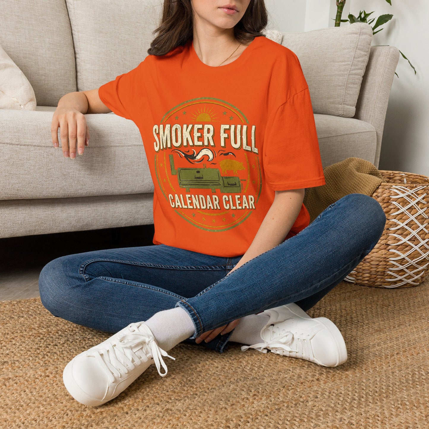 Smoker Full, Calendar Clear - Backyard Grill T‑Shirt