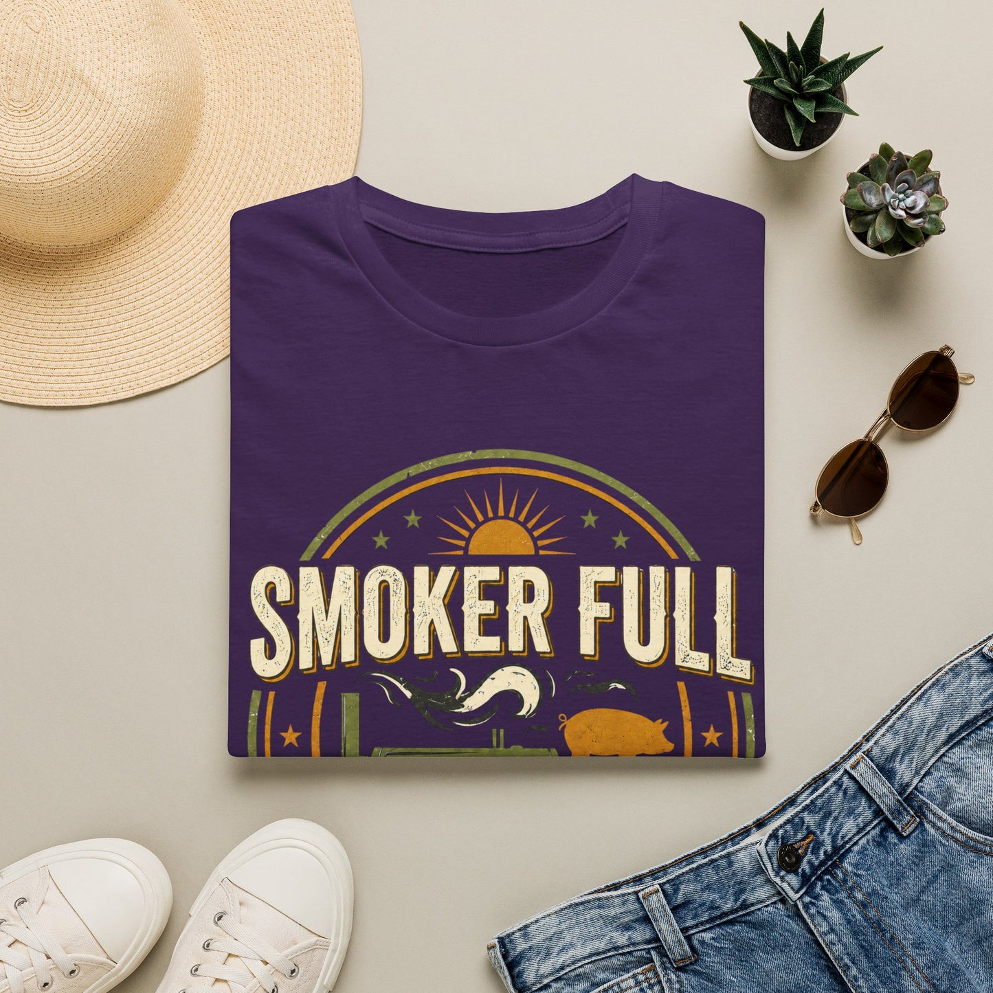 Smoker Full, Calendar Clear - Backyard Grill T‑Shirt