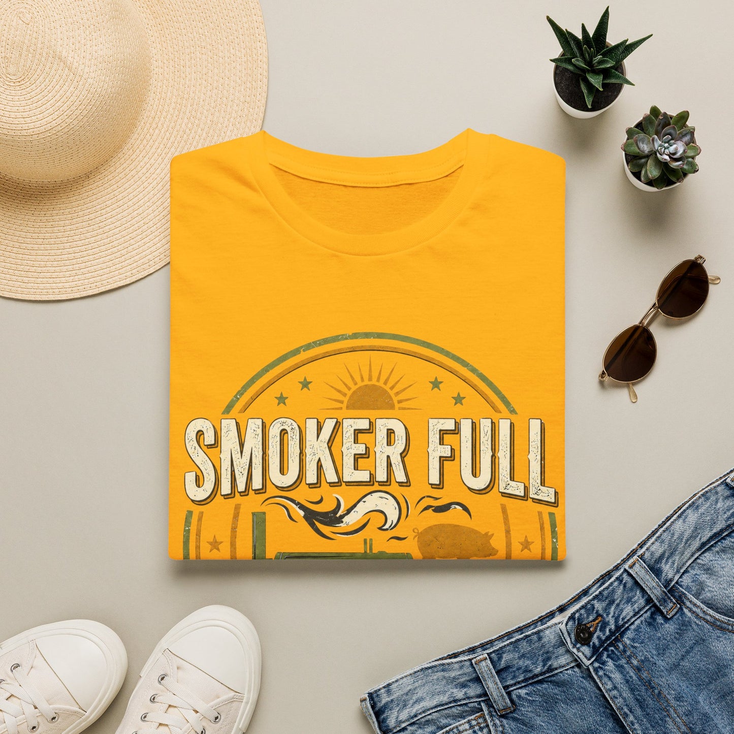 Smoker Full, Calendar Clear - Backyard Grill T‑Shirt