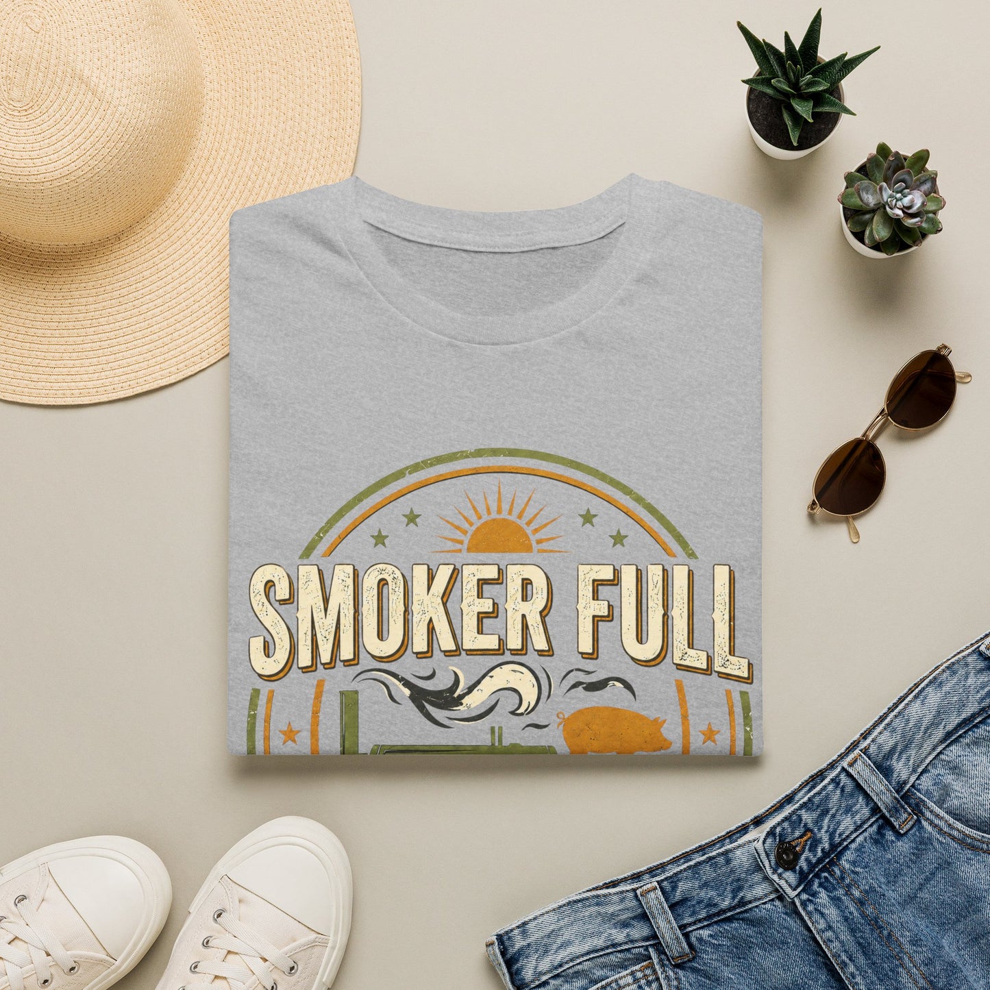 Smoker Full, Calendar Clear - Backyard Grill T‑Shirt