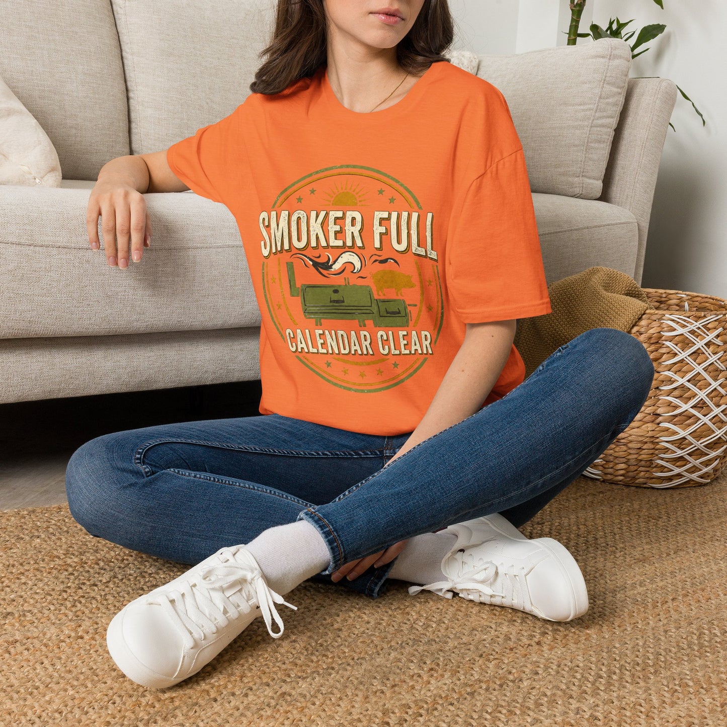 Smoker Full, Calendar Clear - Backyard Grill T‑Shirt