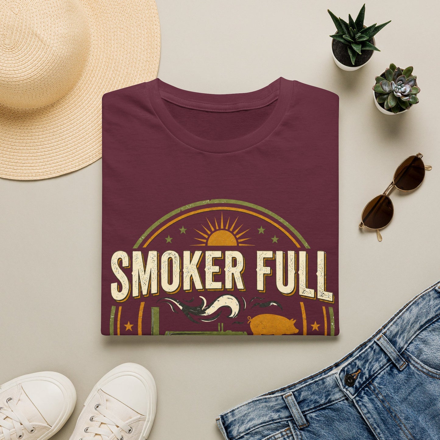 Smoker Full, Calendar Clear - Backyard Grill T‑Shirt
