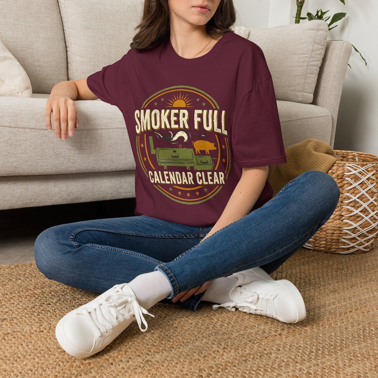 Smoker Full, Calendar Clear - Backyard Grill T‑Shirt