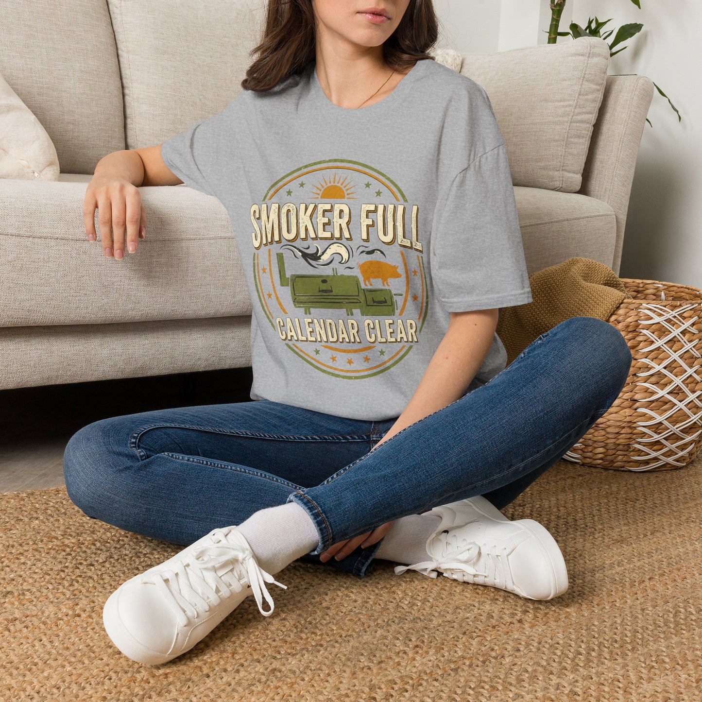 Smoker Full, Calendar Clear - Backyard Grill T‑Shirt