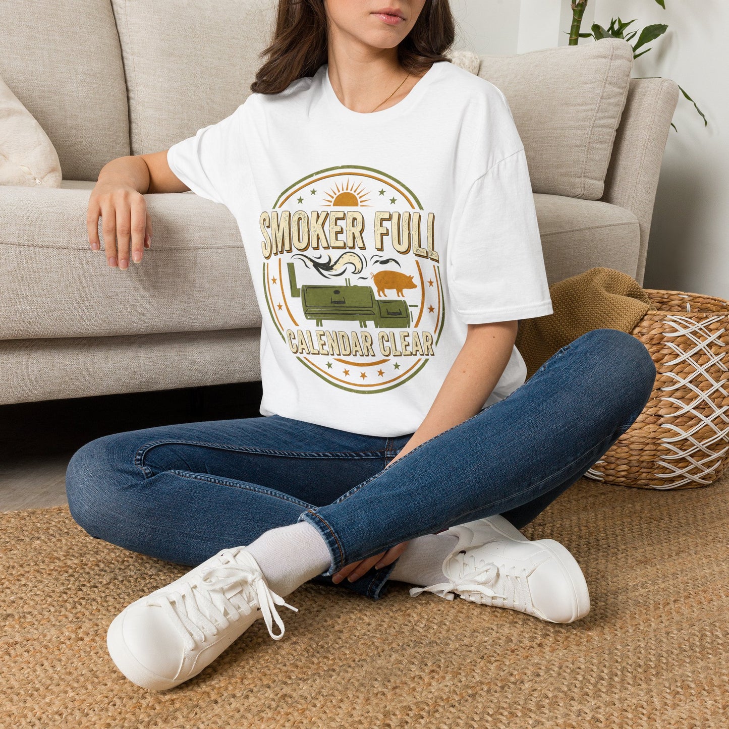 Smoker Full, Calendar Clear - Backyard Grill T‑Shirt